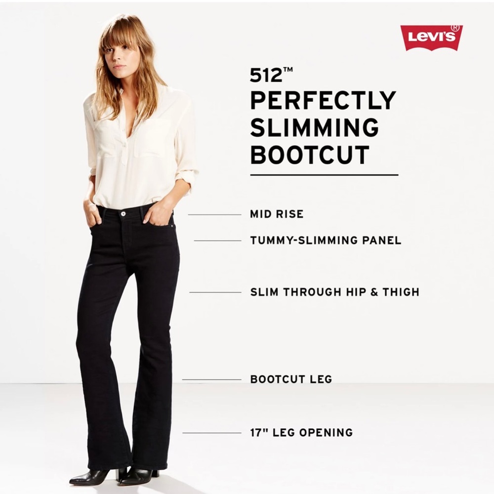 Levi’s Jeans Womens Size 6 Dark Blue Perfectly Slimming 512 Bootcut Classic NEW